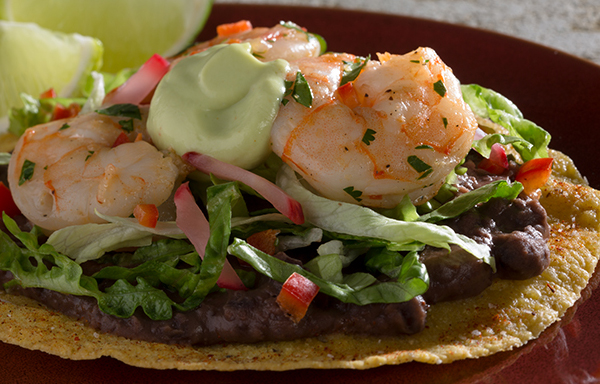 Spicy Grilled Shrimp Ceviche Tostada