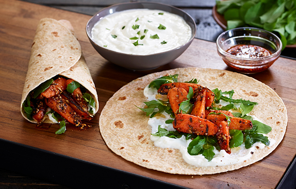 Smoked Paprika Charred Carrot Snack Wrap