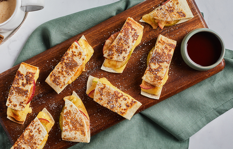 Apple Spiced 3-Cheese Quesadilla Sticks