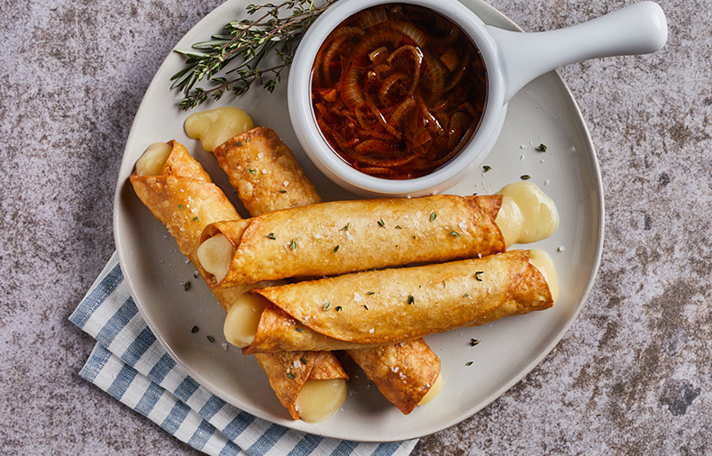 Bistro French Onion Dipper with Gruyere Cheese Taquitos