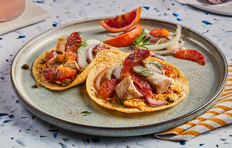 Blood Orange Mahi-Mahi Tacos